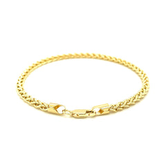 3.3mm 14k Yellow Gold Light Weight Wheat Bracelet