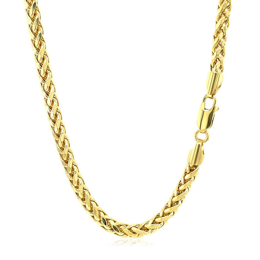 4.1mm 14k Yellow Gold Diamond Cut Round Franco Chain