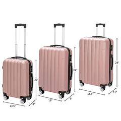 3-in-1 Multifunctional Large Capacity Traveling Storage Suitcase Luggage Set Rose Gold