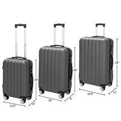 3-in-1 Multifunctional Large Capacity Traveling Storage Suitcase Luggage Set Dark Gray