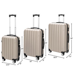 3-in-1 Multifunctional Large Capacity Traveling Storage Suitcase Luggage Set Champagne